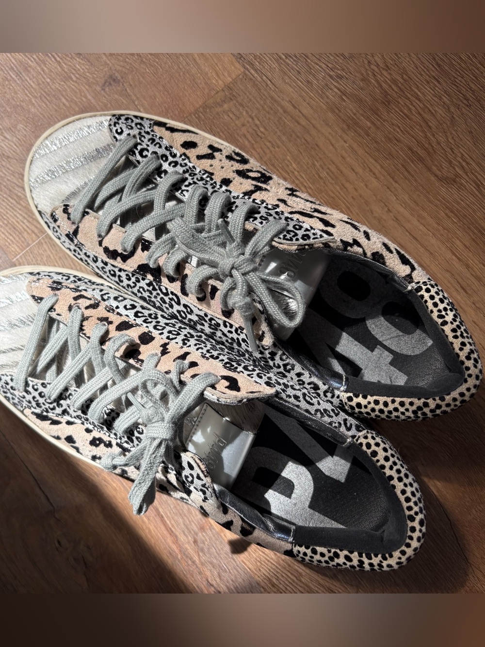 P448 Women's Gray Leopard & Zebra Print Low-Top Sneakers - Picture 3 of 9
